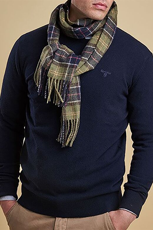 Barbour Unisex Tartan Yün Atkı (%100 Lambswool) TN11 Classic Tartan 1