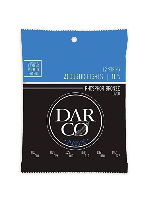 Martin Co Darco D200 Phosphor Bronze 12 Telli Akustik Gitar Teli, Light 10-47 1