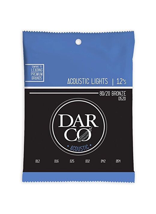 Martin Co Darco D520 80/20 Bronze Akustik Gitar Teli, Light 12-54 2