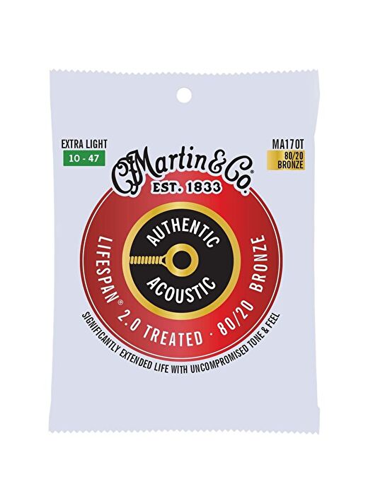 Martin Co MA170T SP Lifespan Treated Akustik Gitar Teli Extra Light 10-47 1