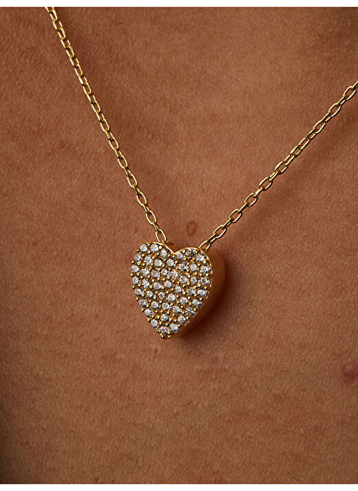 Kelly Kalp Pendant Kolye 1 mikron 18 Ayar Altın/Rodyum Kaplama (925 Ayar Gümüş Üzerine) 2