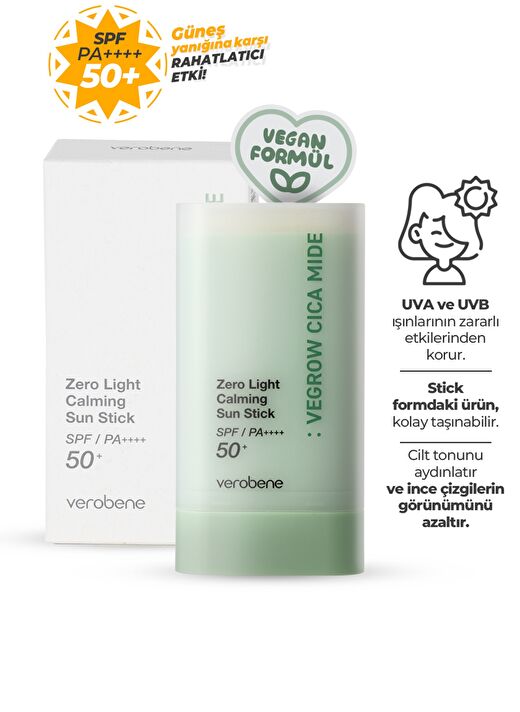 Vegrow Cica Mide Zero Light Calming Sun Stick Vegan Sakinleştirici Stick Güneş Kremi 2