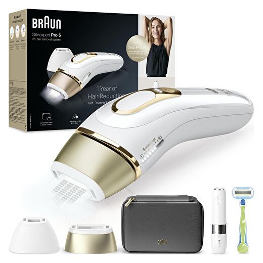 Braun IPL Silk·expert Pro 5, Evde Tüy Alma, Çanta, Venus Tıraş Makinesi, 2 Başlık ile, PL5146 1