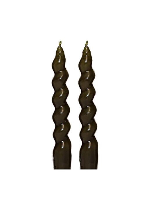 2li Twirl Glow Siyah Şamdan Mum Seti (18 cm) 2