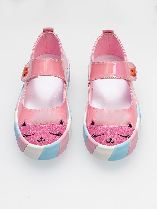 Pembe Rugan Simli 3d Kız Babet Sneakers 4