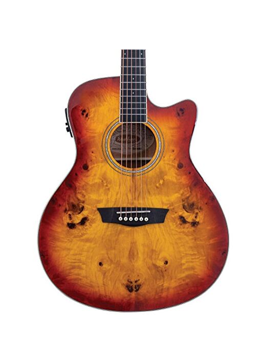 Washburn Deep Forest Burl Ace Amber Fade Elektro Akustik Gitar 1