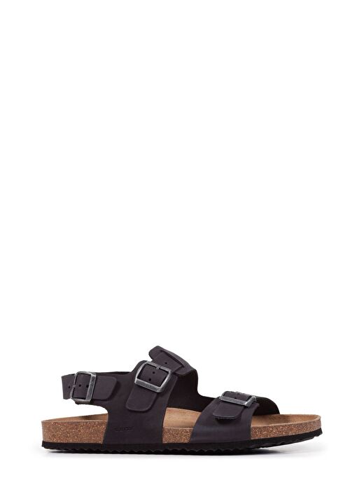 Geox Erkek Siyah Ghita Nubuk Deri Sandalet U159VA00032C9999 1