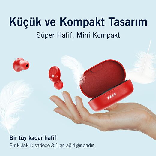 Nautica Buds T120 TWS Stereo Kablosuz Kulak İçi Kulaklık Kırmızı 2