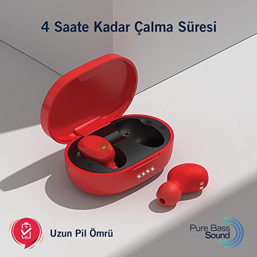 Nautica Buds T120 TWS Stereo Kablosuz Kulak İçi Kulaklık Kırmızı 3
