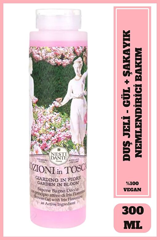 Nesti Dante Garden In Bloom Gül ve Şakayık Nemlendirici, Canlandırıcı Vegan Bakım 300 Ml 1