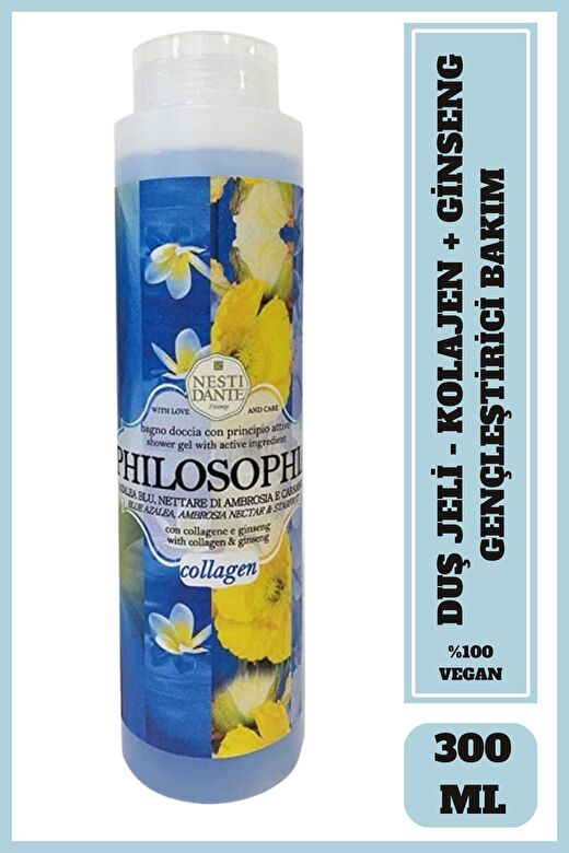 Nesti Dante Philosophia Collagen Shower & Bath Kolajen,Ginseng Gençleştirici Vegan Bakım  1