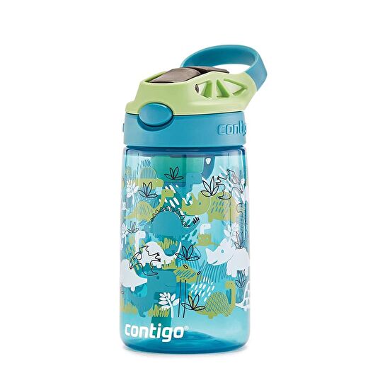 Contigo Gizmo Flip Tek El Bas İç Emzikli Çocuk Su Matarası Dino 420ml  1