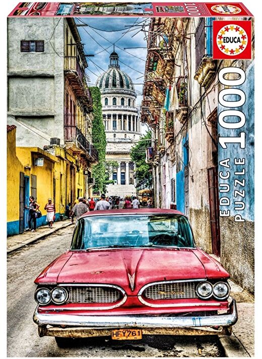 Educa 1000 Parça Vintage Car in Old Havana Puzzle 1