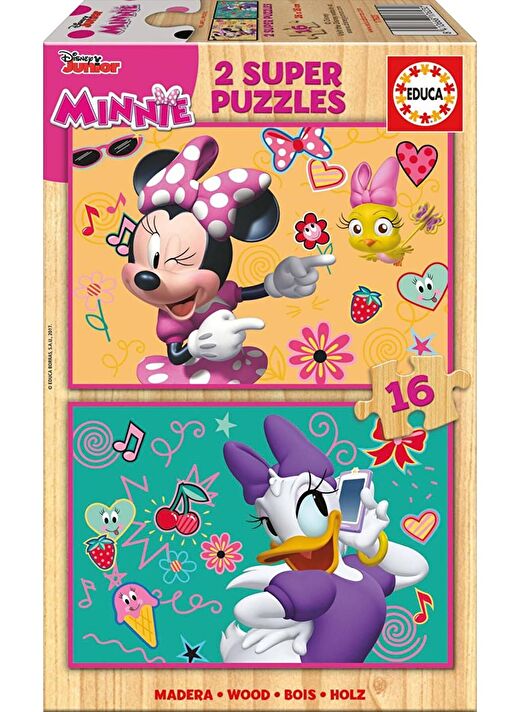 Educa 2x16 Parça Minnie Happy Helpers Ahşap Puzzle 1