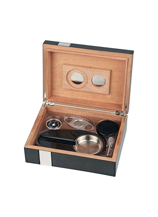 Passatore Karbon Sedir Humidor Puro Seti Siyah 20's 2