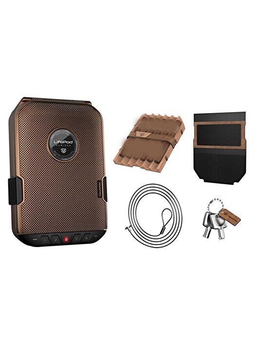 Vaultek Lifepod Seyahat Humidoru Antik Brass 2