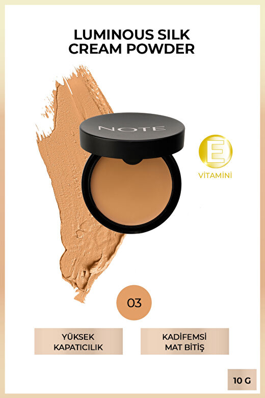 Note Luminous Silk Cream Powder 03 Medium Beige Patakrem Pudra Fondöten 1