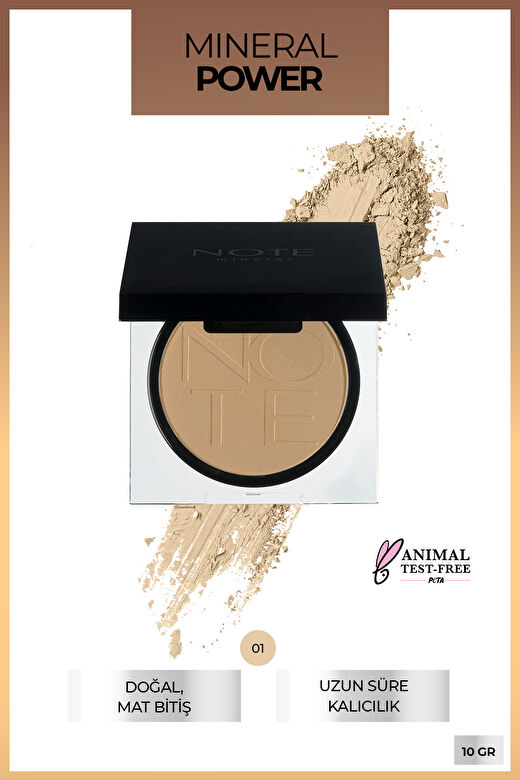 Note Mineral Powder 01 Mat Bitişli Toz Yüz Pudrası 1