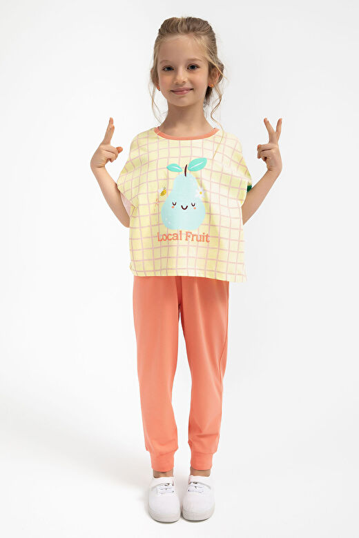 Rolypoly Local Fruit Açık Sarı Kız Çocuk Pijama Takımı 3
