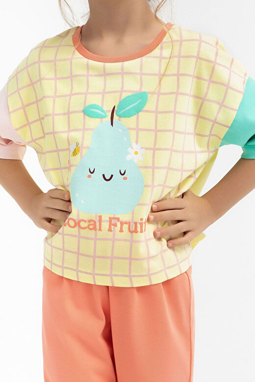 Rolypoly Local Fruit Açık Sarı Kız Çocuk Pijama Takımı 4