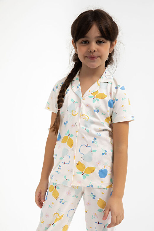 Rolypoly  Fruits Vanilya Kız Çocuk Gömlek Pijama Takımı 4