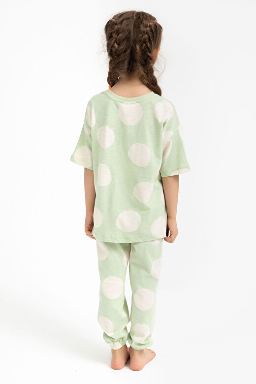 Rolypoly Cats Su Yeşili Kız Çocuk Pijama Takımı 4