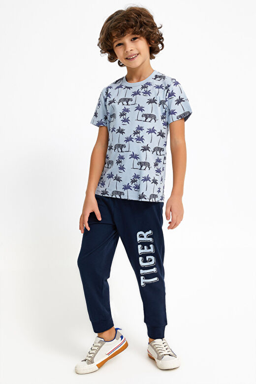 Rolypoly Tiger Duman Mavisi Erkek Çocuk Pijama Takımı 1