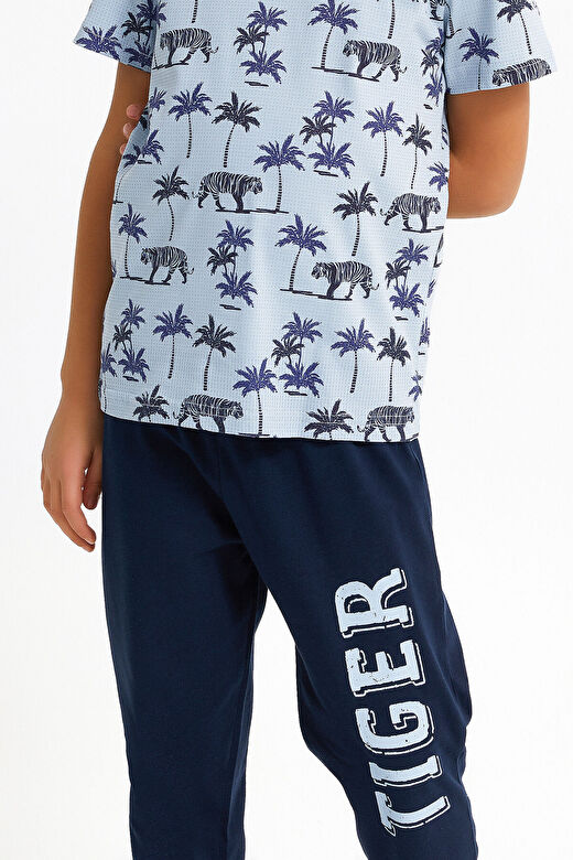 Rolypoly Tiger Duman Mavisi Erkek Çocuk Pijama Takımı 4