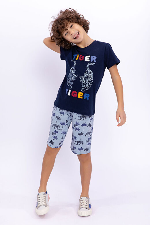 Rolypoly Tiger Lacivert Erkek Çocuk Bermuda Takım 2