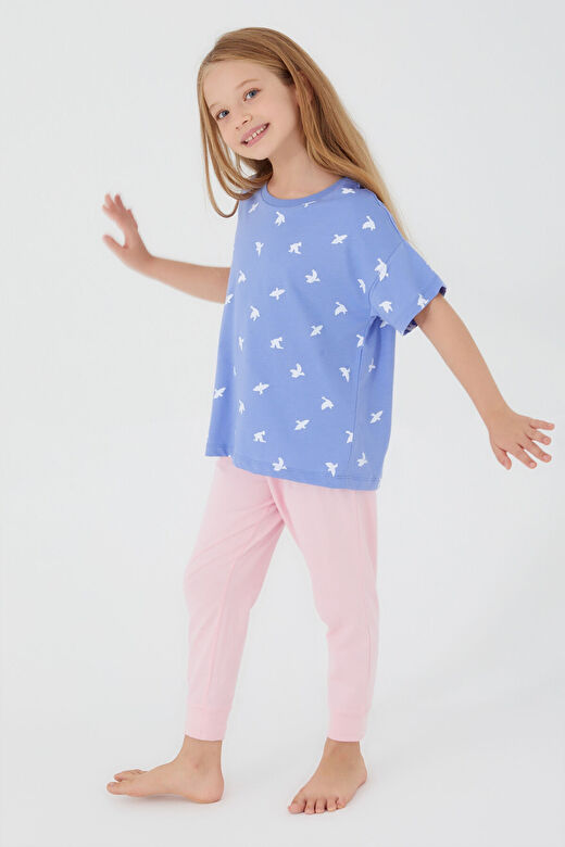 Rolypoly Flying Birds Lavanta Kız Çocuk Kısa Kol Pijama Takım 2