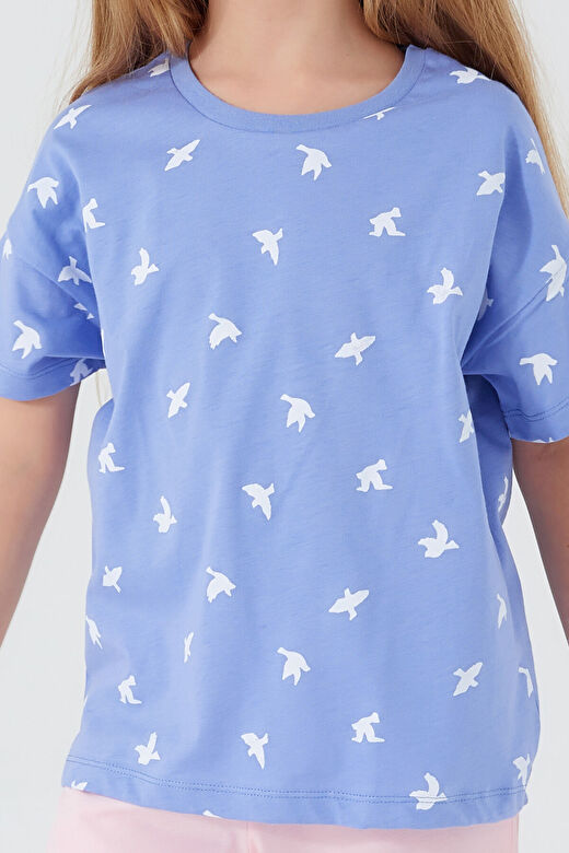 Rolypoly Flying Birds Lavanta Kız Çocuk Kısa Kol Pijama Takım 4