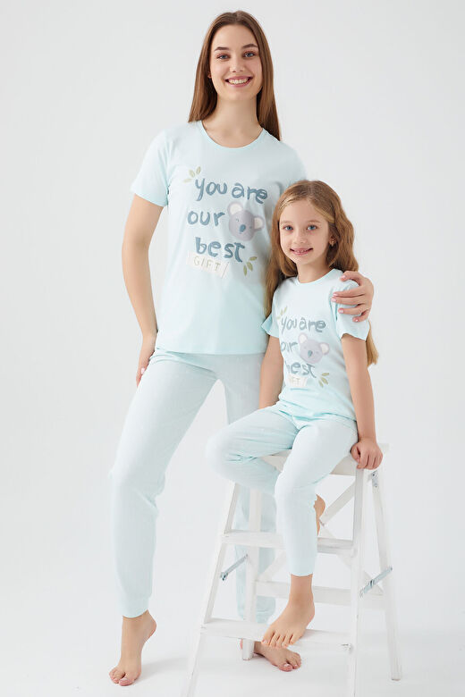 Rolypoly Gift Yeşil Kız Çocuk Kısa Kol Pijama Takım 2