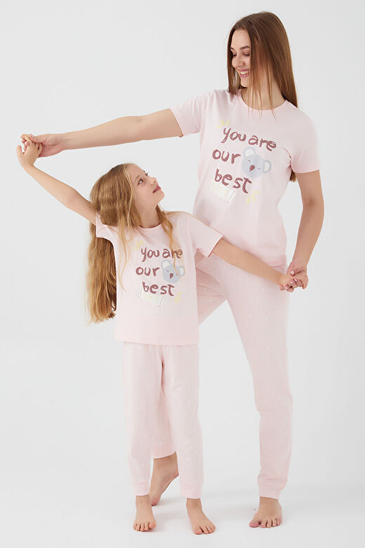 Rolypoly Gift Açık Turuncu Kız Çocuk Kısa Kol Pijama Takım 2