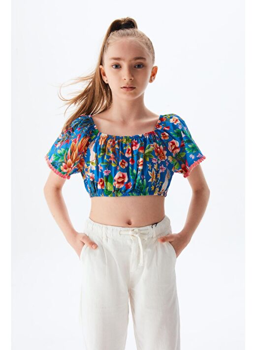 BG Store Kız Çocuk Desenli Crop Top 23SS2SW6617 1