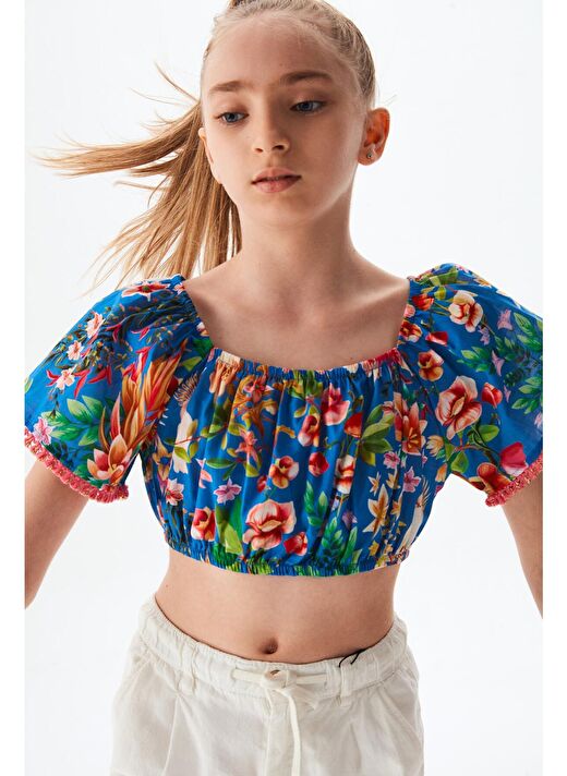 BG Store Kız Çocuk Desenli Crop Top 23SS2SW6617 2