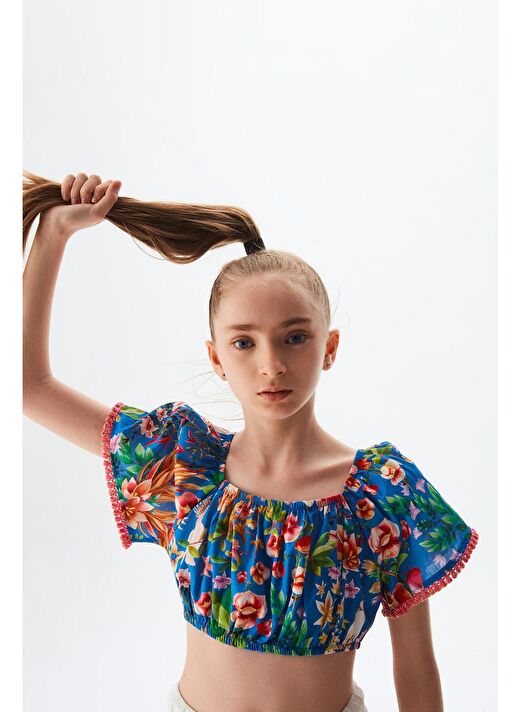 BG Store Kız Çocuk Desenli Crop Top 23SS2SW6617 3