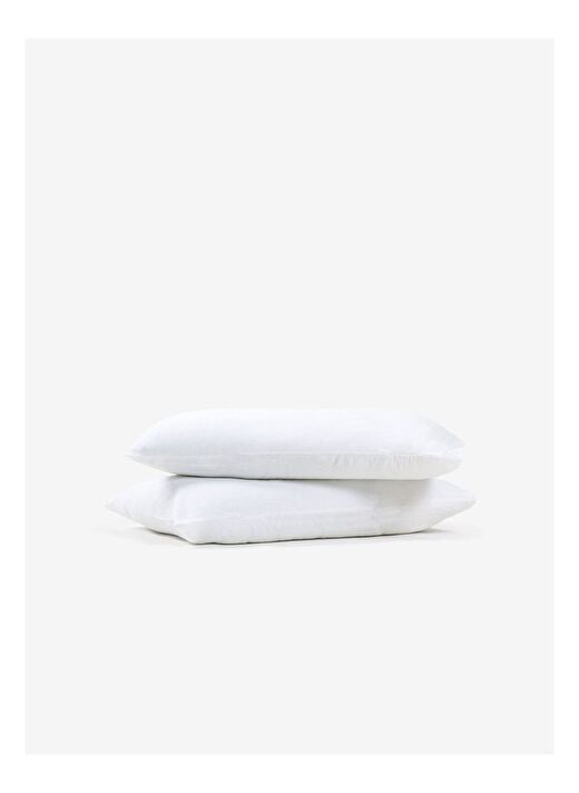 Washed Linen Keten Yastık Kılıfı 2'li Beyaz 50x70 1