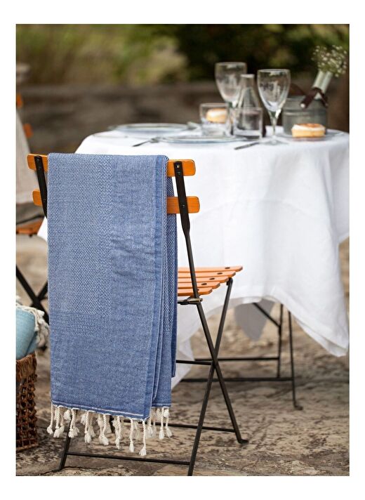 Tan Yün Koltuk Şalı Denim 125x180 1