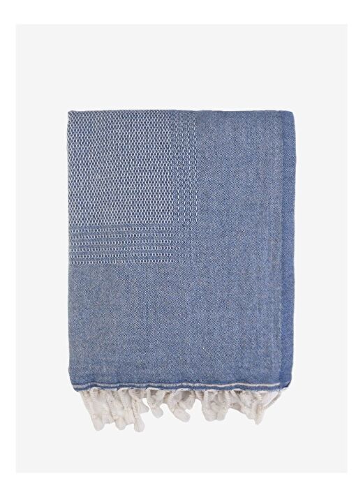 Tan Yün Koltuk Şalı Denim 125x180 2
