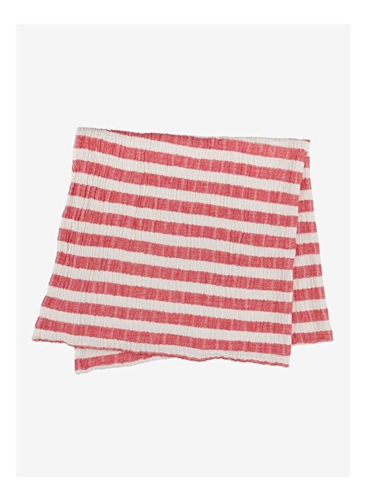 Stripy Pamuk Müslin Çok Amaçlı Örtü Kırmızı 80x80 1