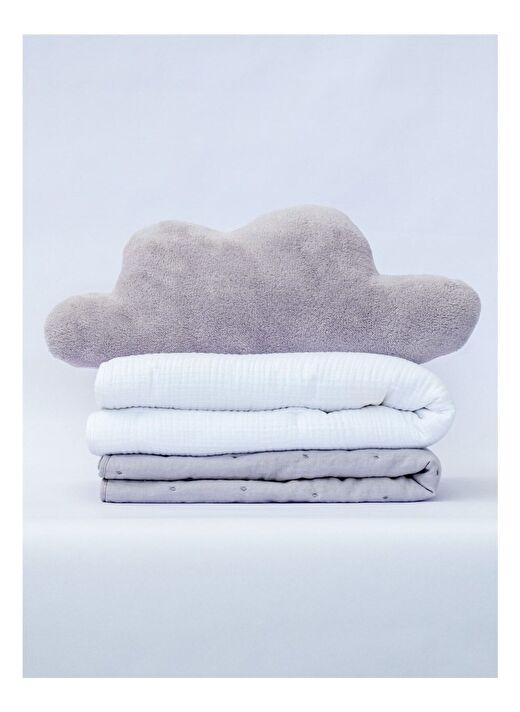 Cloud Peluş Kırlent Açık Gri28x55 4
