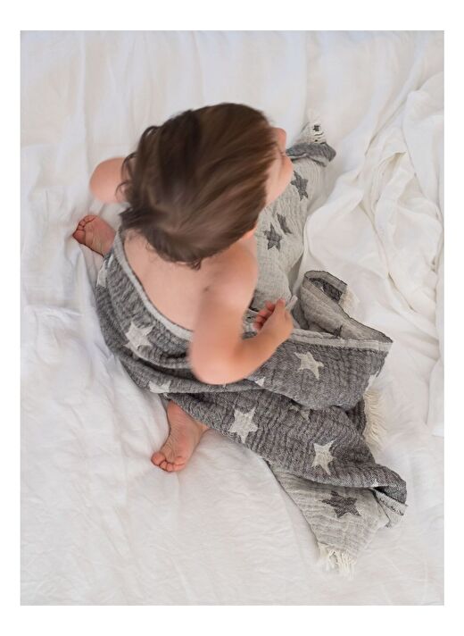 Cuddling Star Bebek Battaniyesi Siyah 75x145 4