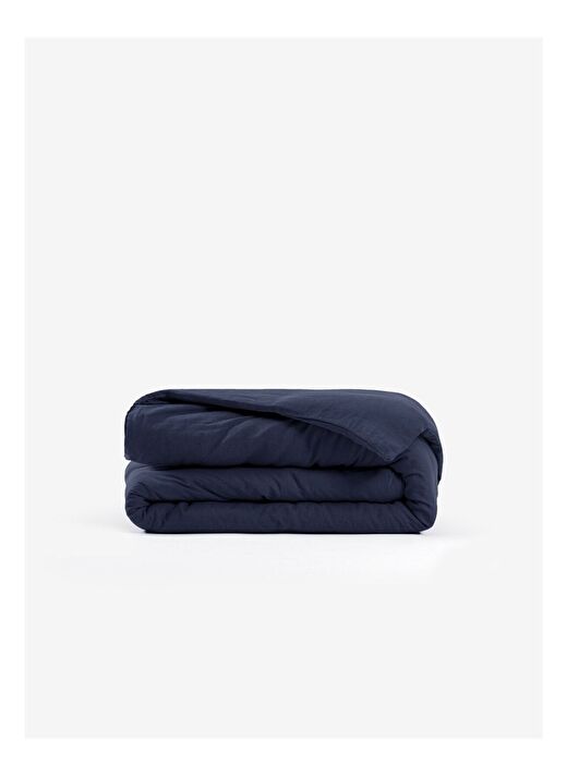 Washed Linen Keten Çift Kişilik Nevresim Indigo 200x220 2