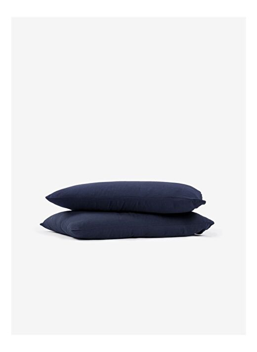 Washed Linen Keten Yastık Kılıfı 2'li Indigo 50x70 1