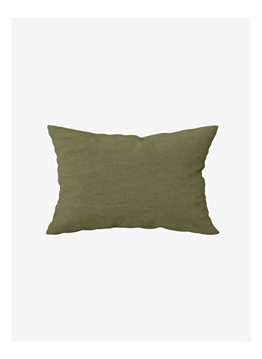 Washed Linen Keten Yastık Kılıfı 2'li Haki 50x70 3