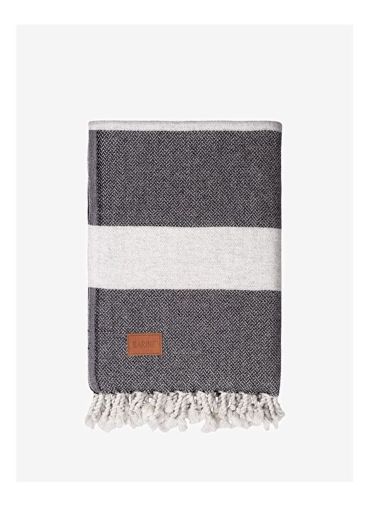 Wool Rice Yünlü Koltuk Şalı Battaniye Siyah 125x175 1