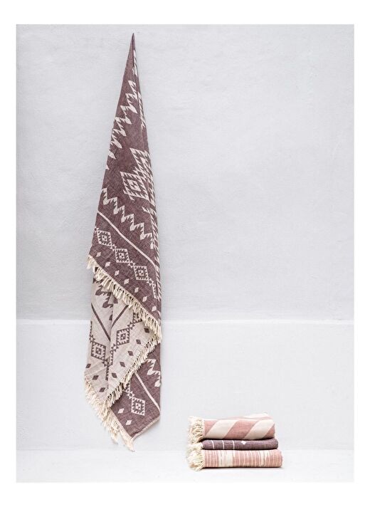 Kilim Pamuk Koltuk Şalı Bordo 130x170 2