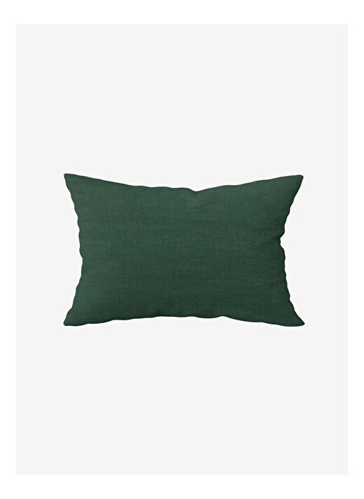 Washed Linen Keten Yastık Kılıfı 2'li Koyu Yeşil 50x70 3