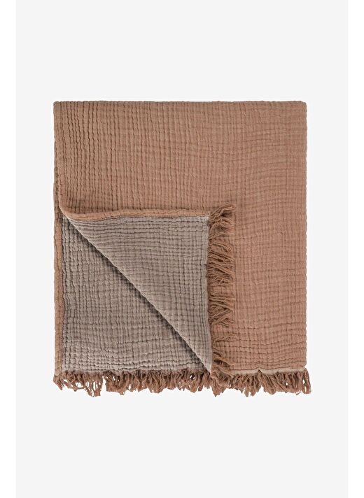 Cocoon Pamuk 4 Kat Müslin Koltuk Şalı Apricat / Ginger Snap 130x170 2