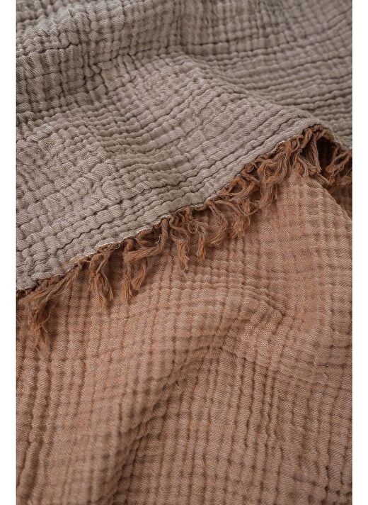 Cocoon Pamuk 4 Kat Müslin Koltuk Şalı Apricat / Ginger Snap 130x170 3